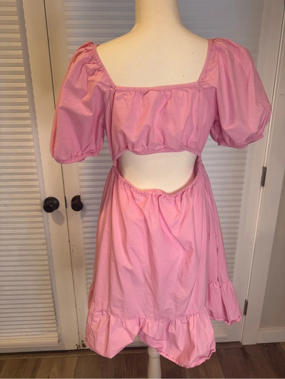 Crewcuts Pink Puff-Sleeve Ruffle Dress JH1044